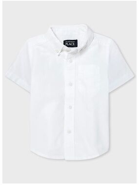 Boys' Short-Sleeve Button-Down Shirt in White